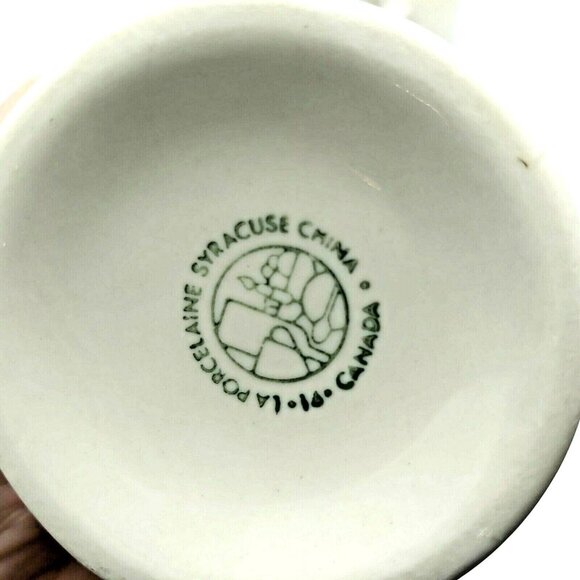 Diner Mugs 1950s Syracuse China of Canada Yellow Trim Heavy Set of 4 Porcelain - Picture 6 of 7